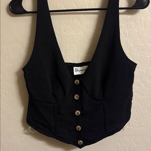 Black Button-Front Jumpsuit